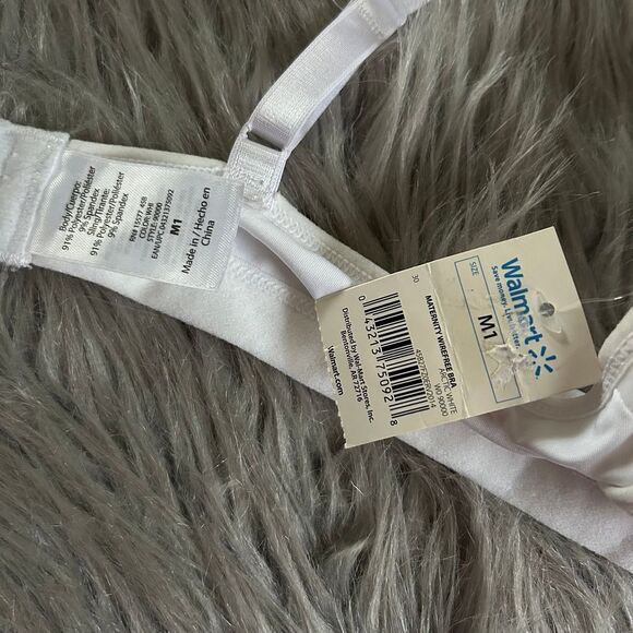 Wirefree Maternity Nursing Bra Women Size M1 Medium White Wireless Lightly Lined - Picture 7 of 7